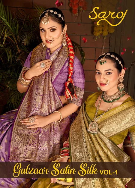 Gulzaar Satin Silk Vol 1 By Saroj Satin Silk Saree Collections